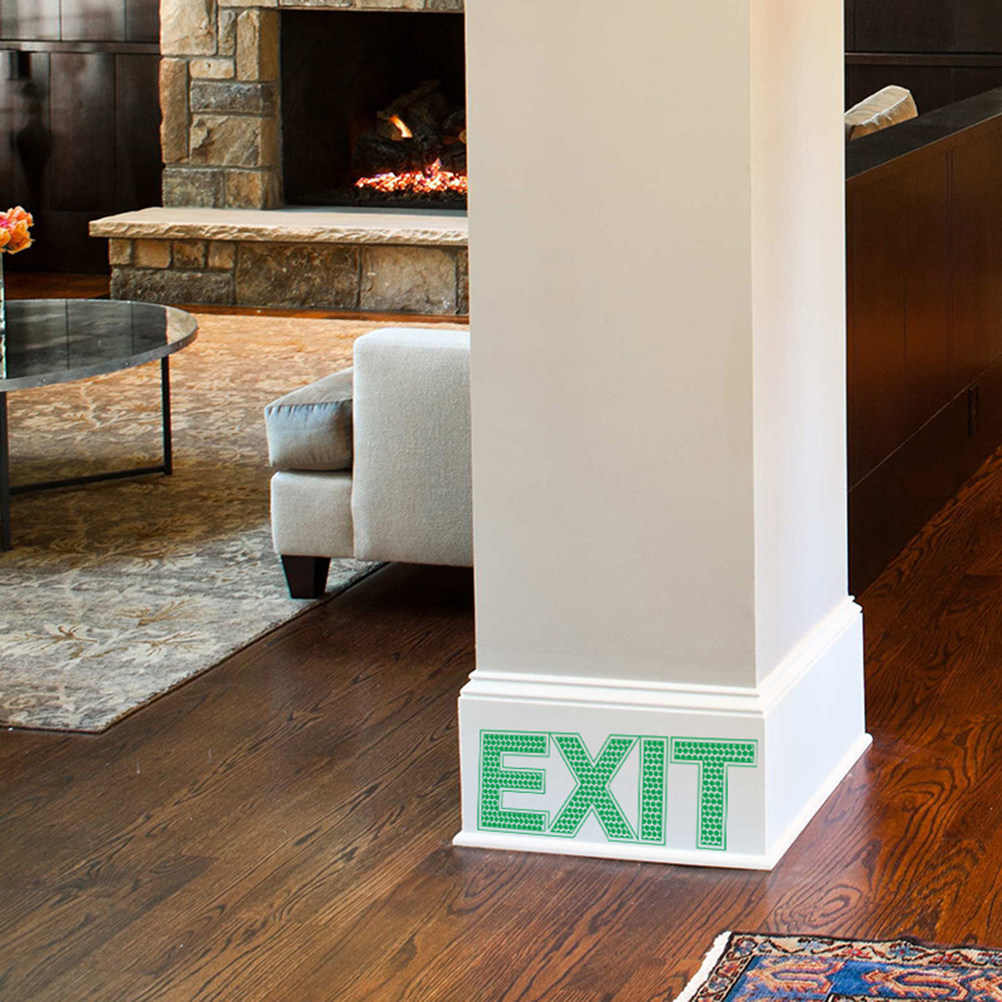 Emergency Exit Sign - สติ๊กเกอร์ติดผนังเรืองแสง ป้ายเตือนความปลอดภัยเรืองแสงในที่มืด สำหรับสถานที่ฉุกเฉิน สำนักงาน โรงเรียน ร้านค้าปลีก