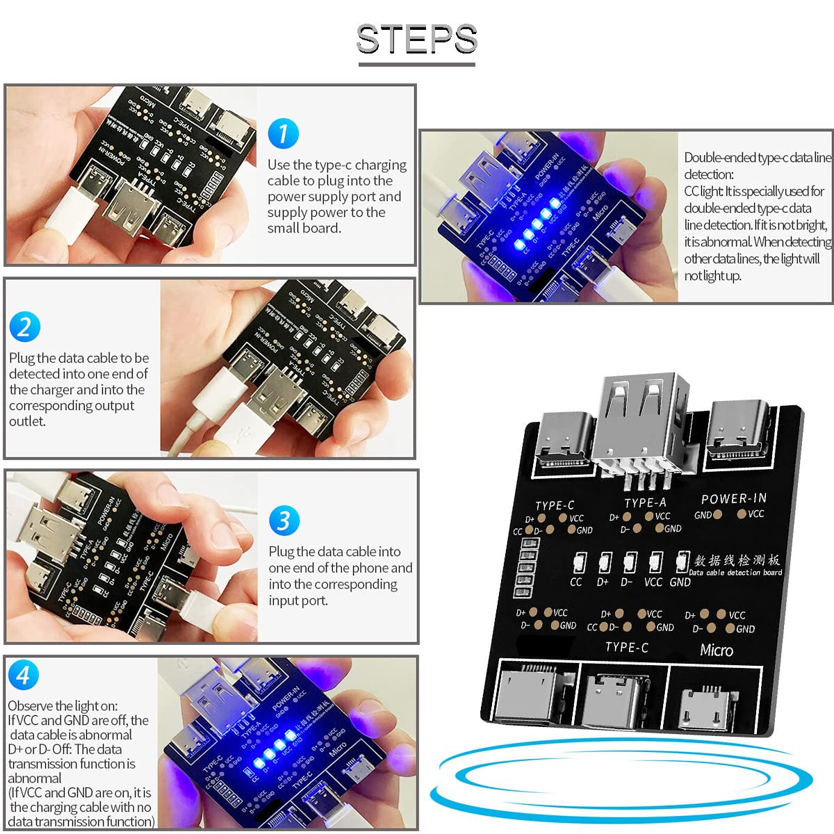บอร์ดตรวจสอบสายดาต้า DT3 สำหรั - Co Detector Plug บทวิจารณ์และราคา